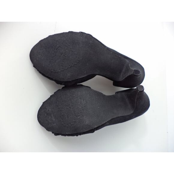 ROCKET DOG BLACK VELOUR FABRIC OPEN TOE D'ORSAY HEEL PUMP SHOE SZ 7M - Picture 7 of 7